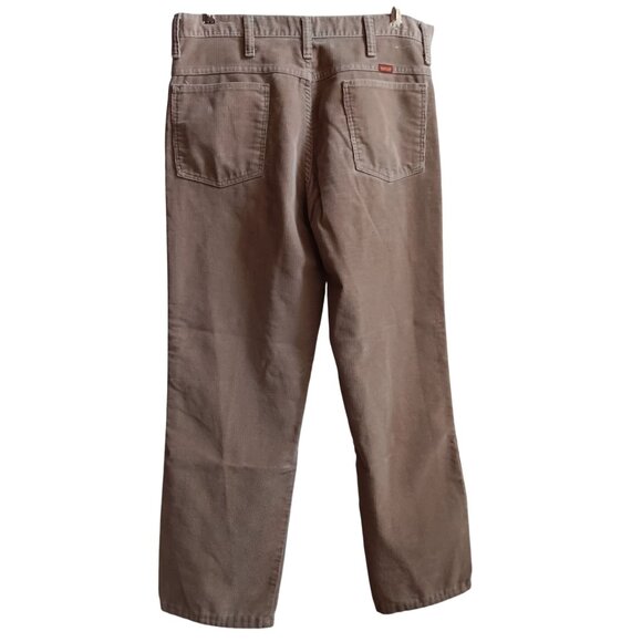 33x28 Fit Vtg 80's Rustler Mens Corduroy Western Bootcut Jeans USA Tan Cowboy - Picture 2 of 6